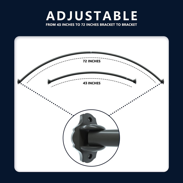 MooJ Curved Drill / Screw Shower Curtain Rod Wayfair Canada